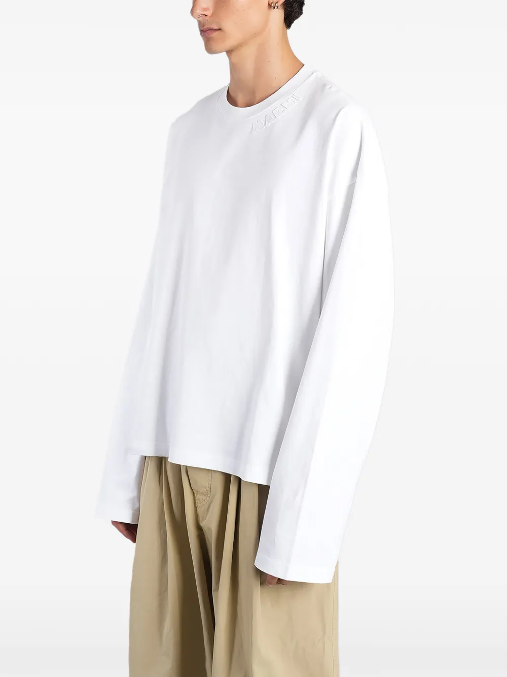 Marni T-shirt met geborduurd logo Wit