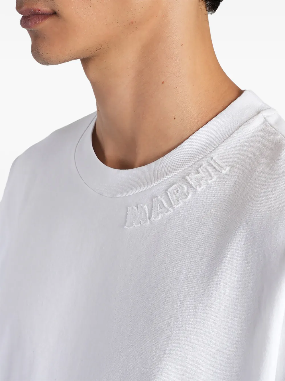 Marni T-shirt met geborduurd logo Wit