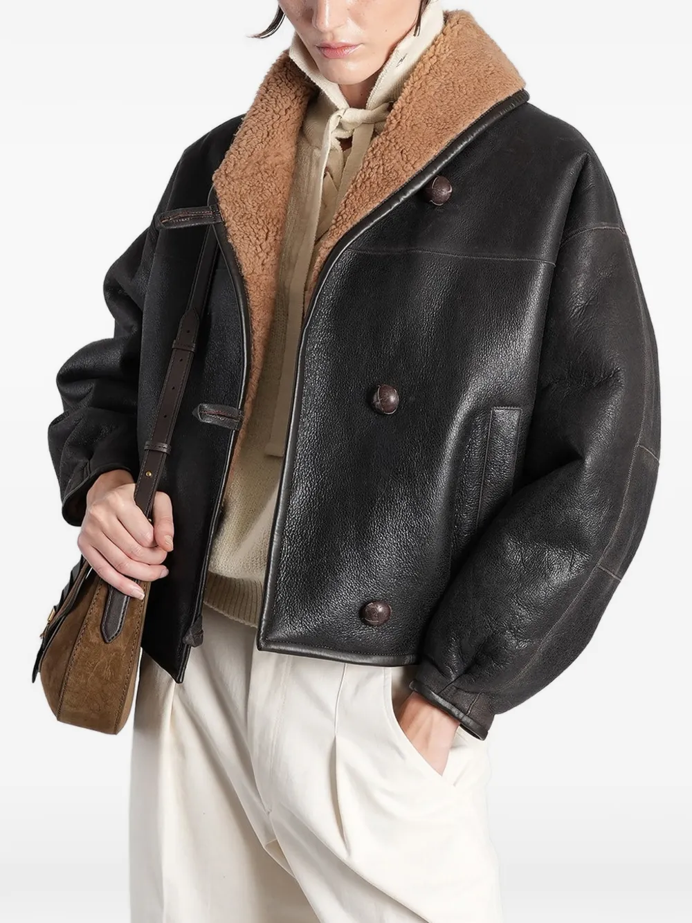 ISABEL MARANT Leren jas Bruin