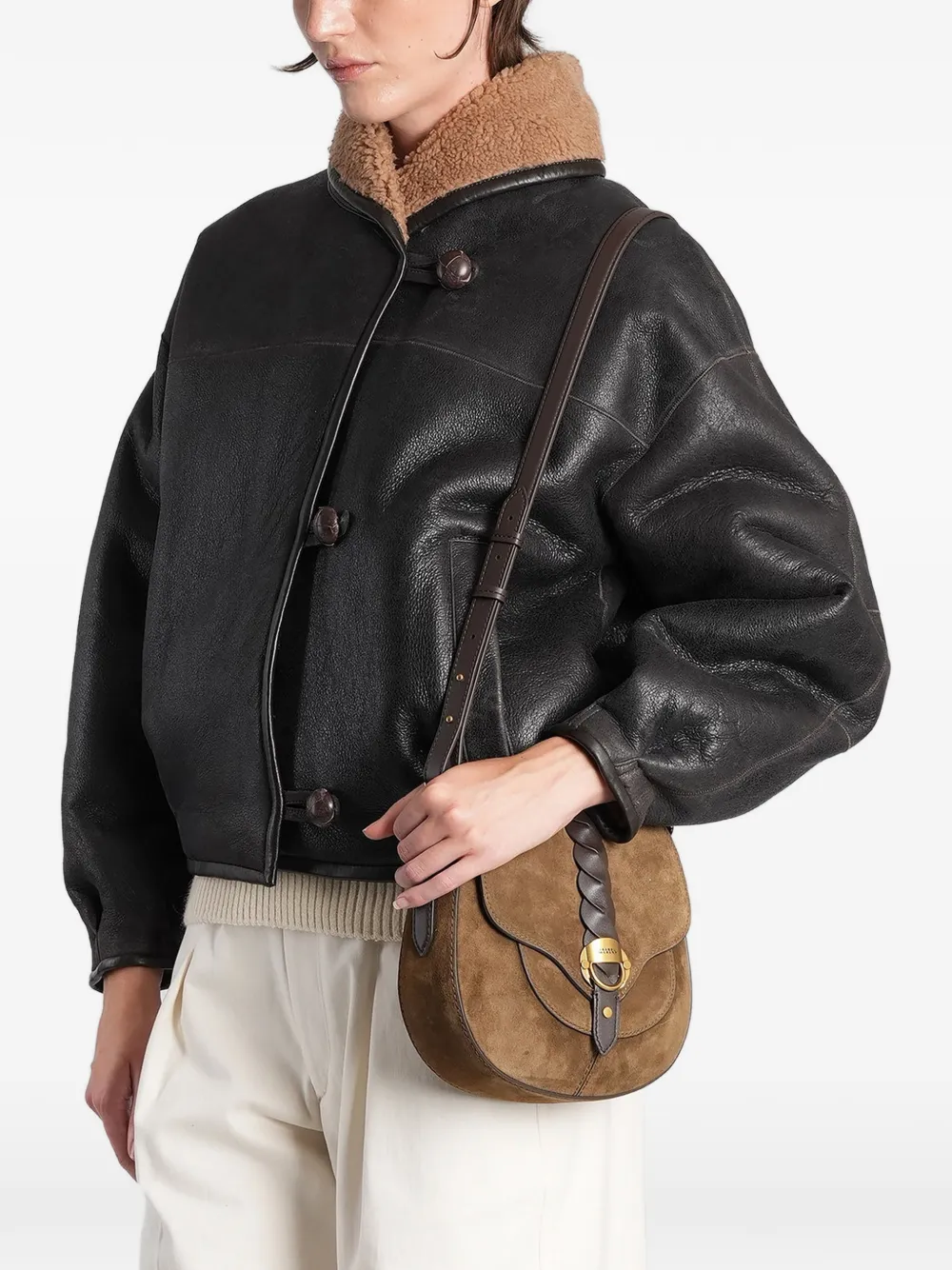 ISABEL MARANT Leren jas Bruin