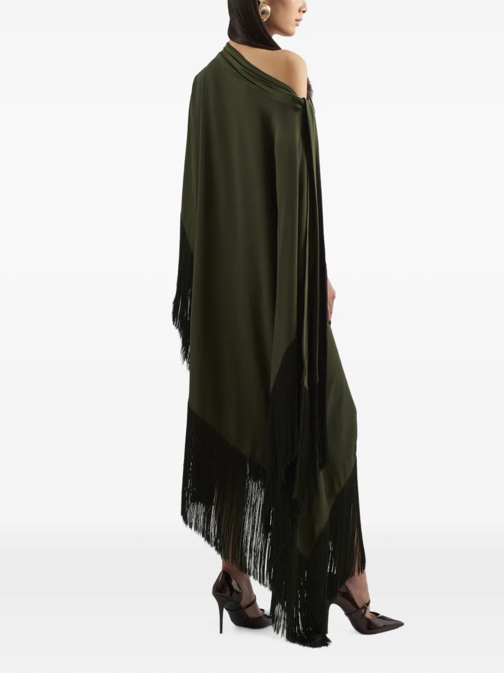 Taller Marmo Maar midi-jurk met franje afwerking Groen