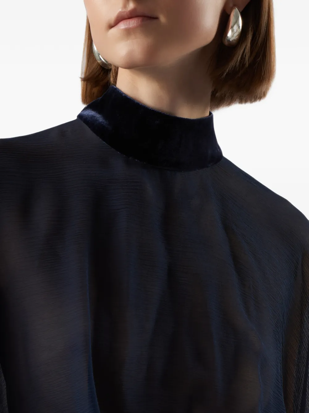 Taller Marmo Valkyria mini-jurk met capemouwen Blauw