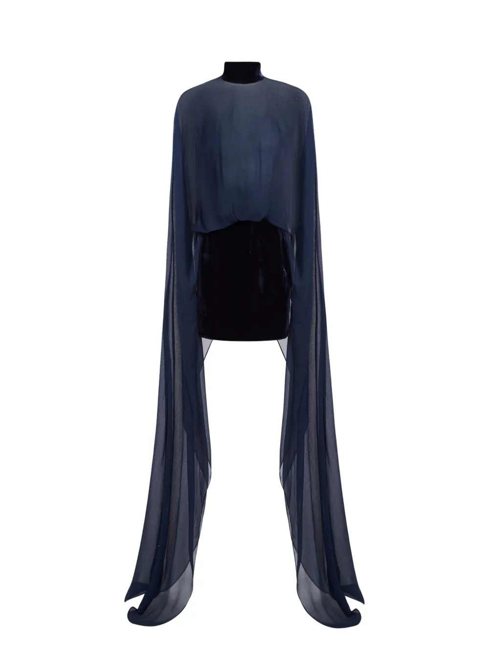 Taller Marmo Abito corto Valkyria con maniche a mantella - Blu