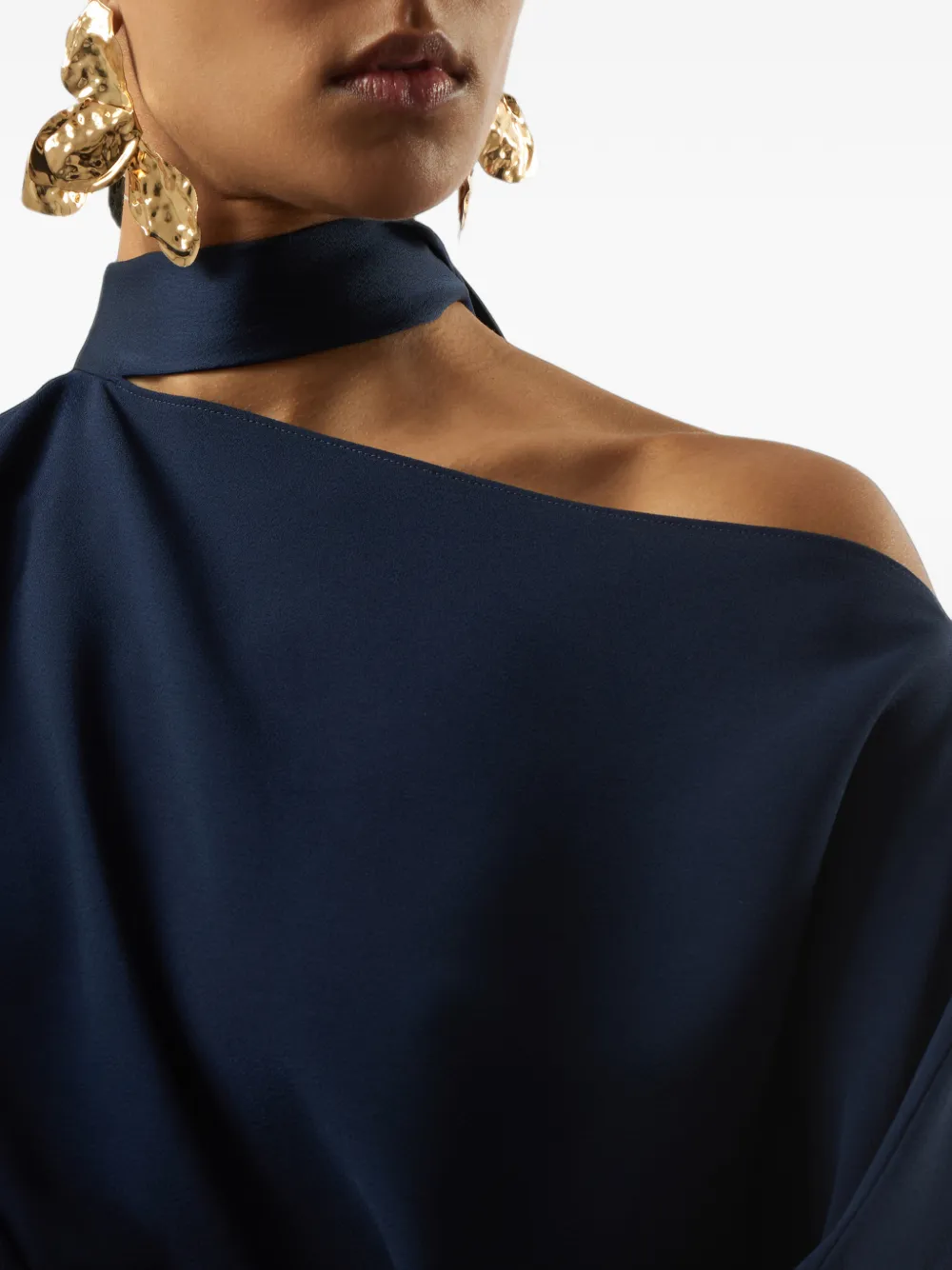 Taller Marmo Brooks maxi-jurk met gedrapeerde mouwen Blauw