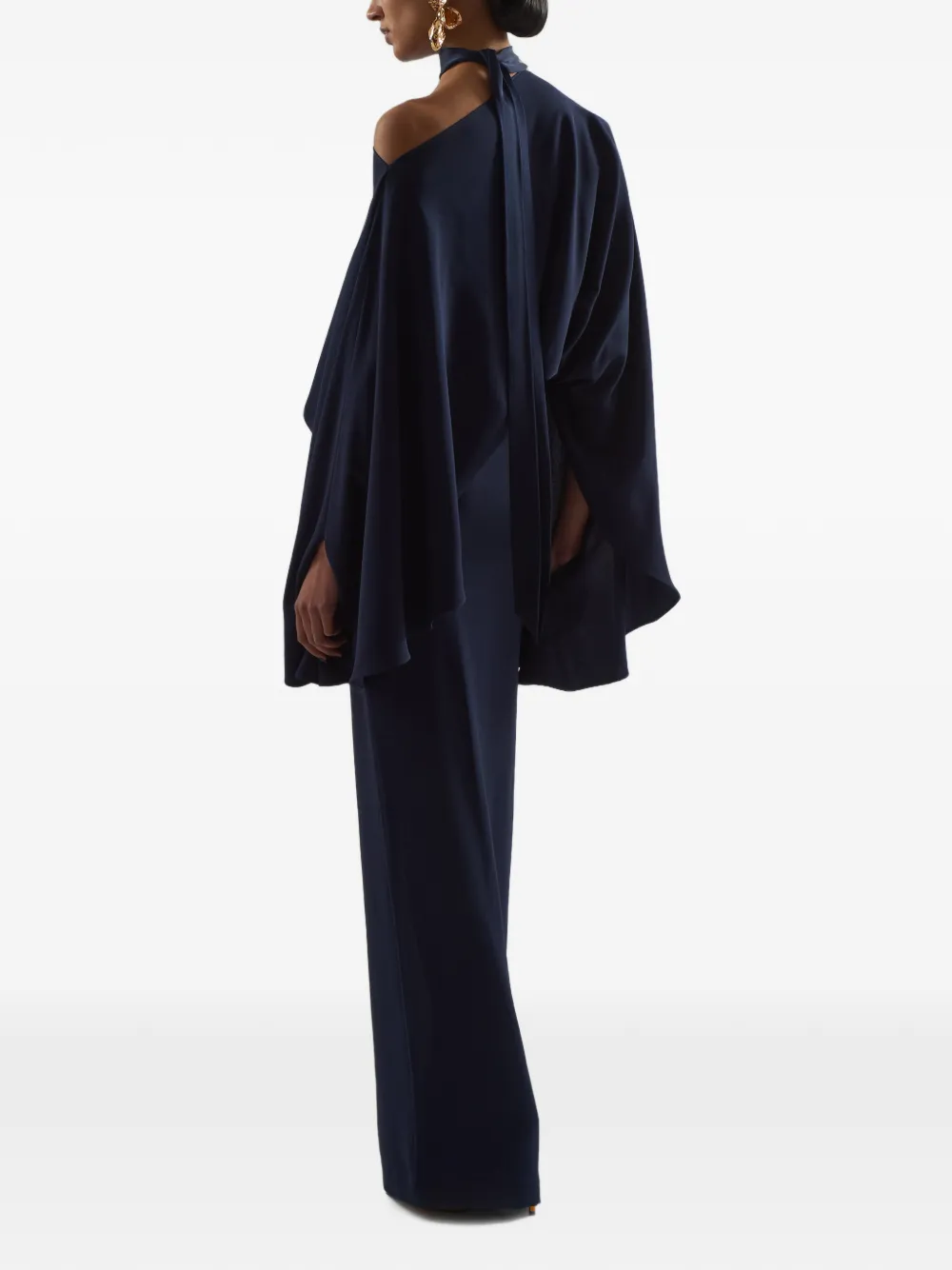 Taller Marmo Brooks maxi-jurk met gedrapeerde mouwen Blauw