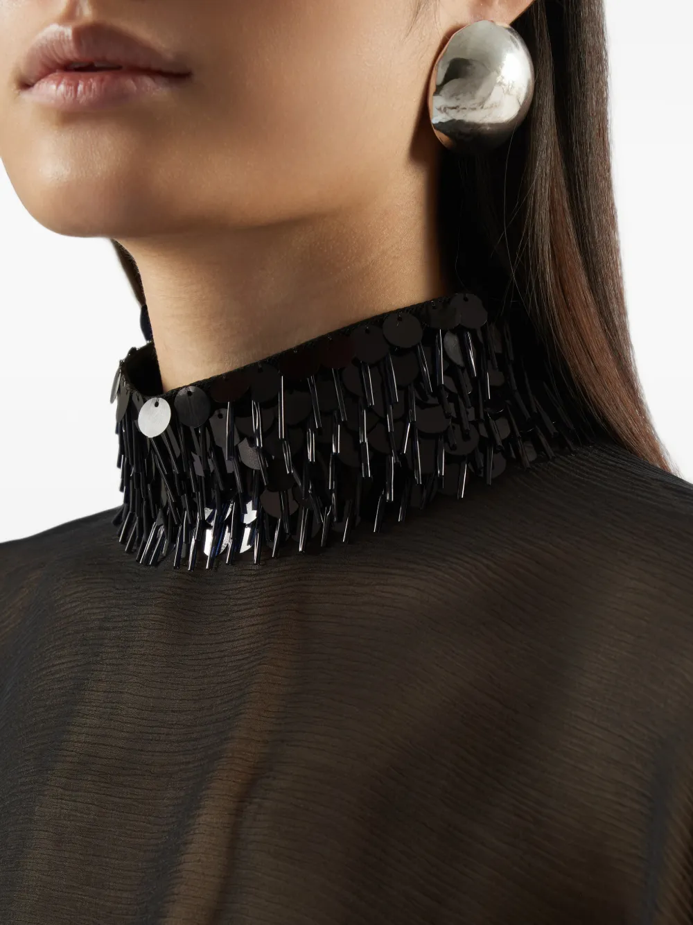 Taller Marmo Midi-jurk verfraaid met pailletten Zwart