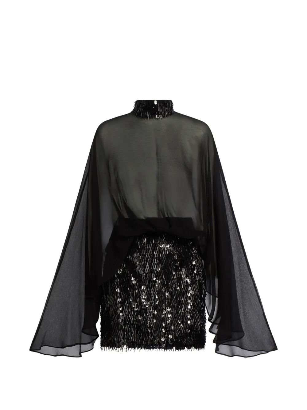 Taller Marmo Abito corto con paillettes - Nero