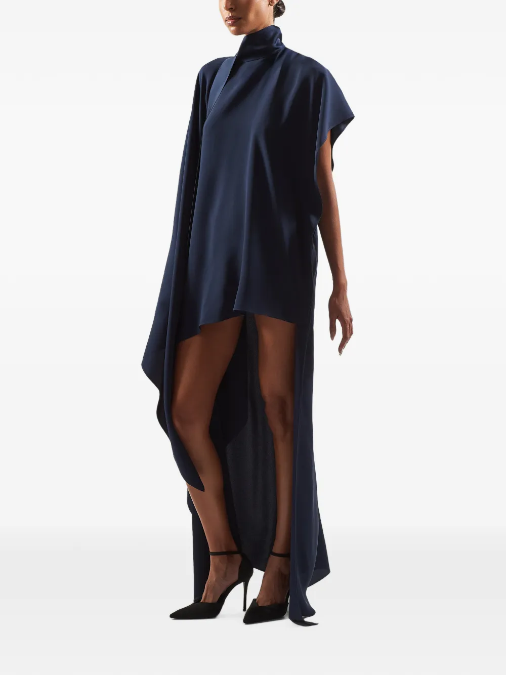 Taller Marmo California fringed asymmetric mini dress Blauw