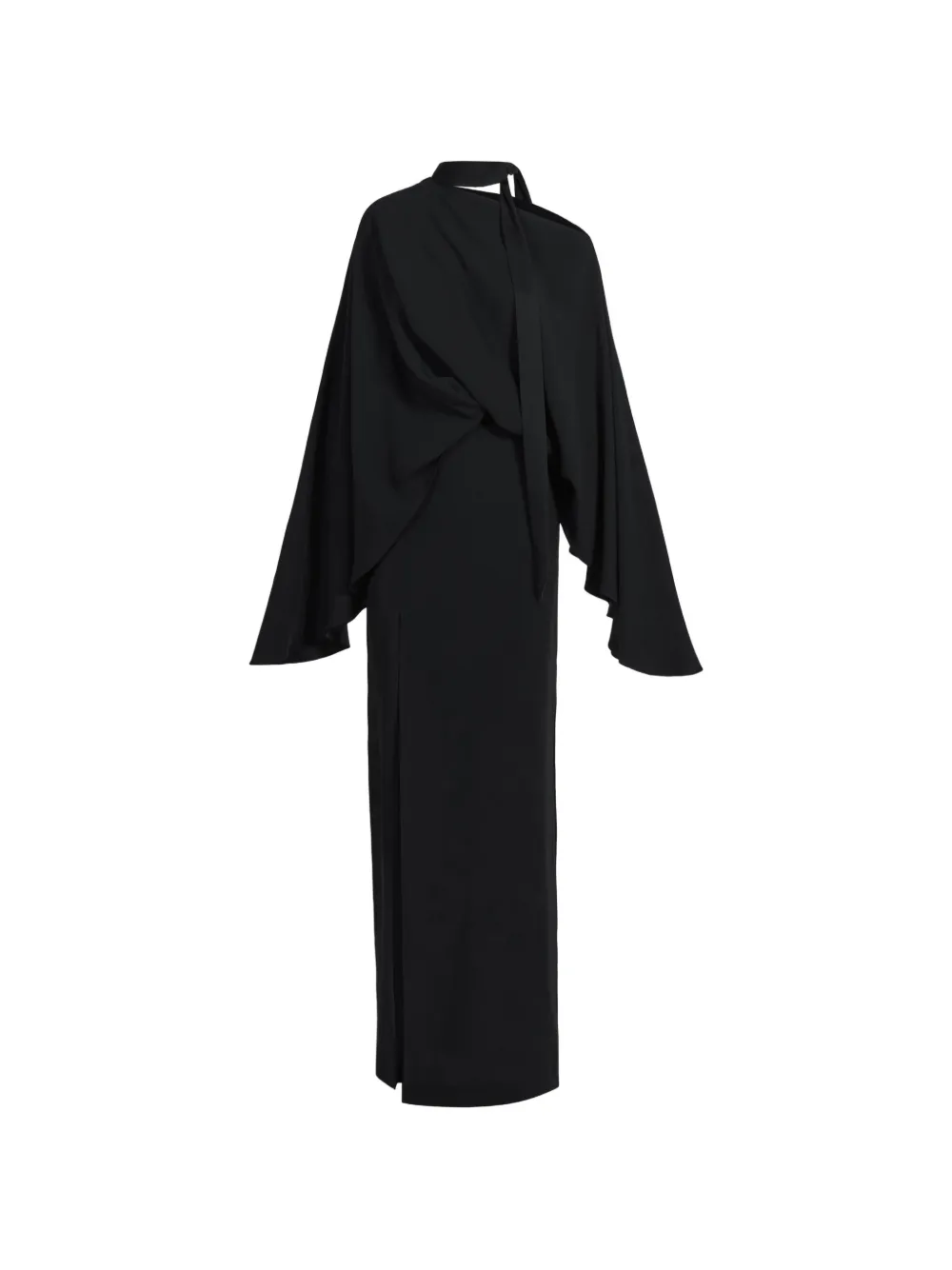 Taller Marmo Brooks draped asymmetric-neck maxi dress - Nero