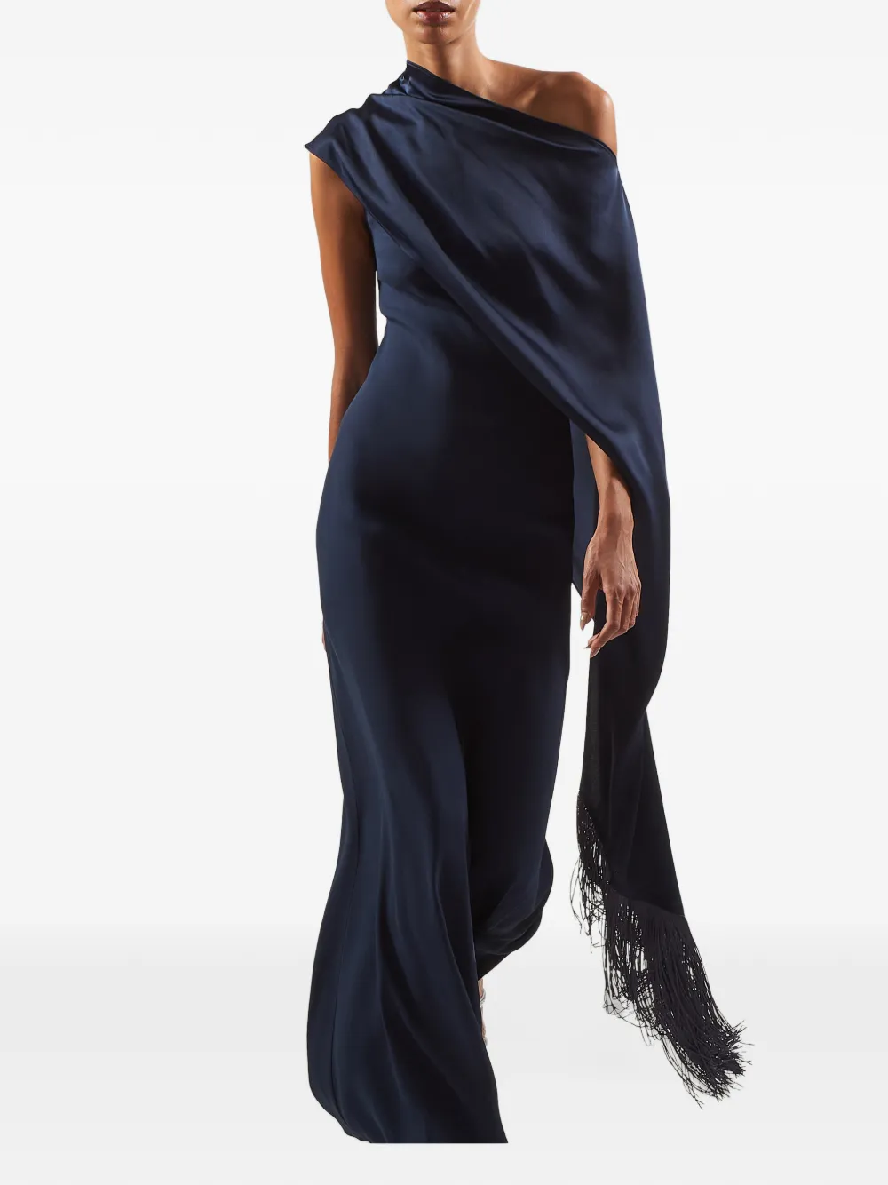Taller Marmo Berenson maxi-jurk met franje Blauw