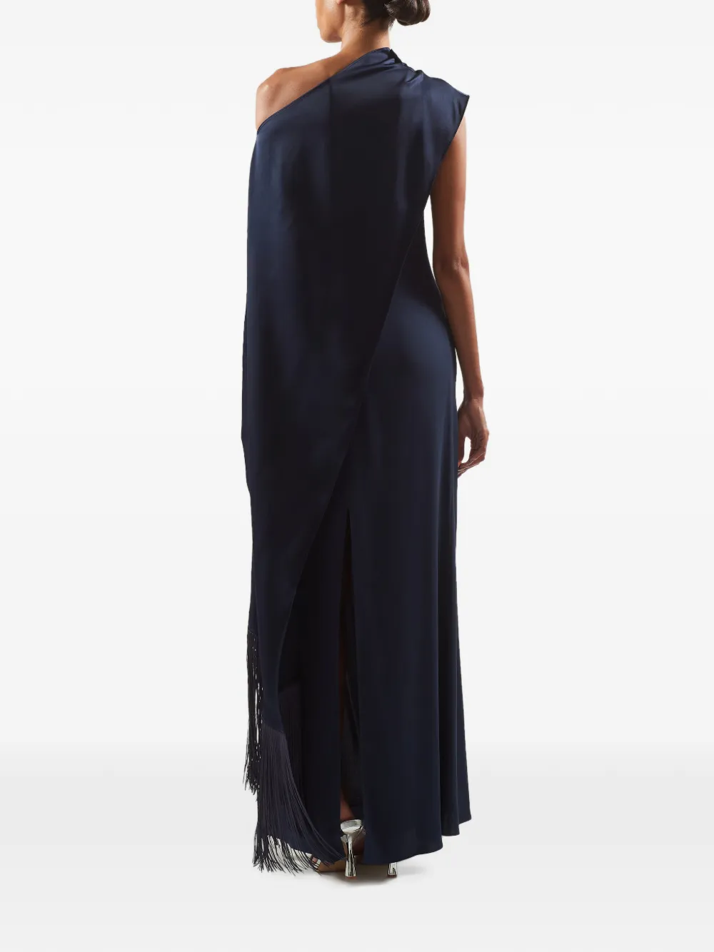 Taller Marmo Berenson maxi-jurk met franje Blauw