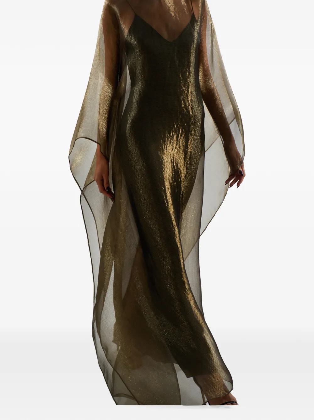 Taller Marmo Sphinx maxi-jurk met metallic effect Goud