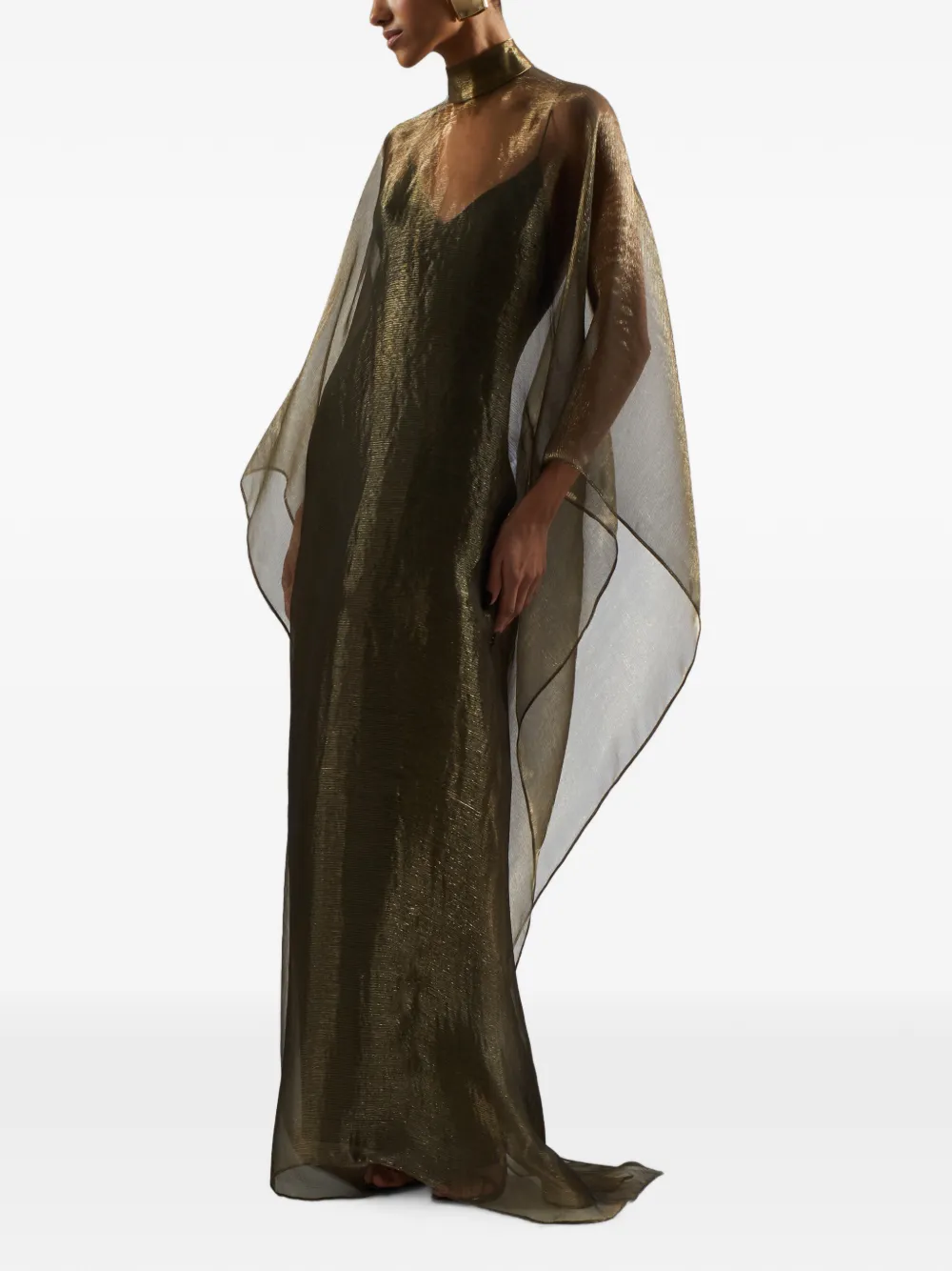Taller Marmo Sphinx maxi-jurk met metallic effect Goud