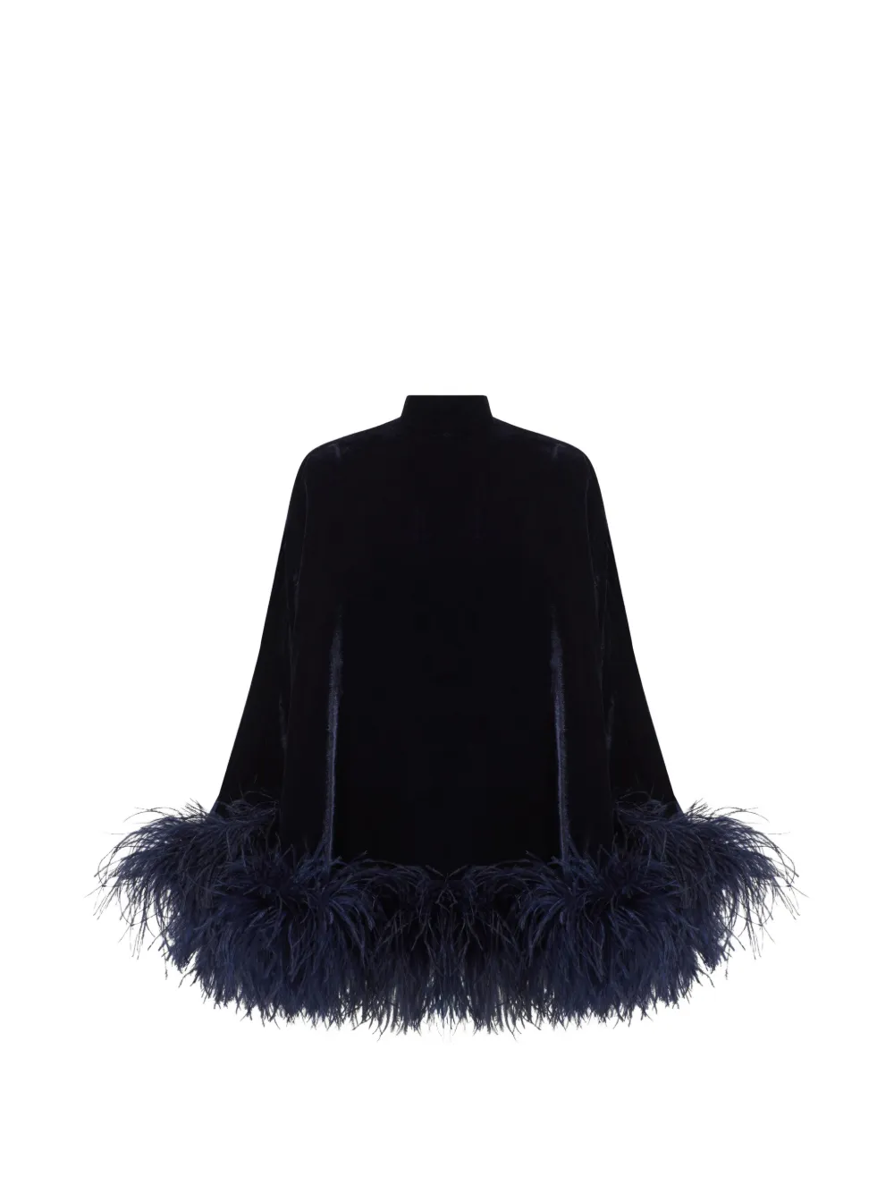 Taller Marmo Abito corto Vegas in velluto con piume - Blu