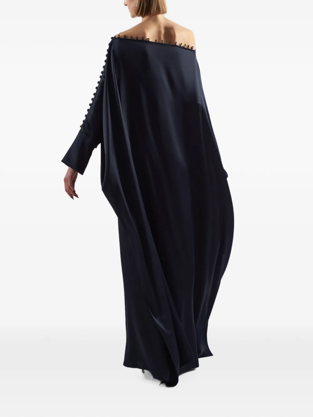 Taller Marmo Mila satijnen maxi-tuniek verfraaid met knopen Blauw