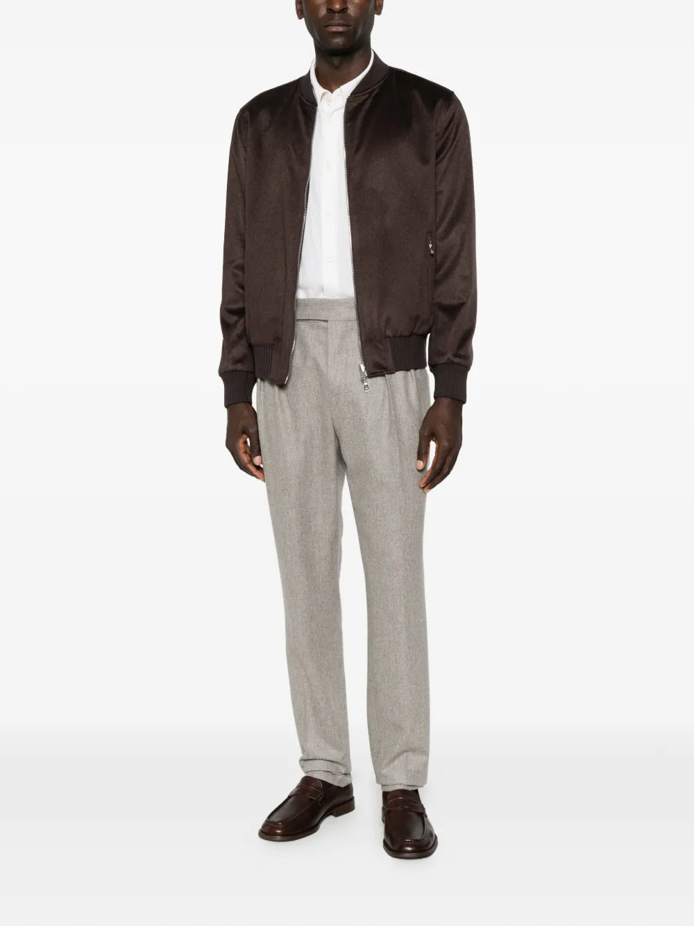 Brunello Cucinelli pleated straight-leg trousers Grijs