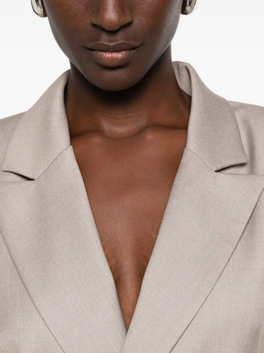 PHILIA LOFT Blazer met dubbele rij knopen en strik aan de achterkant Beige