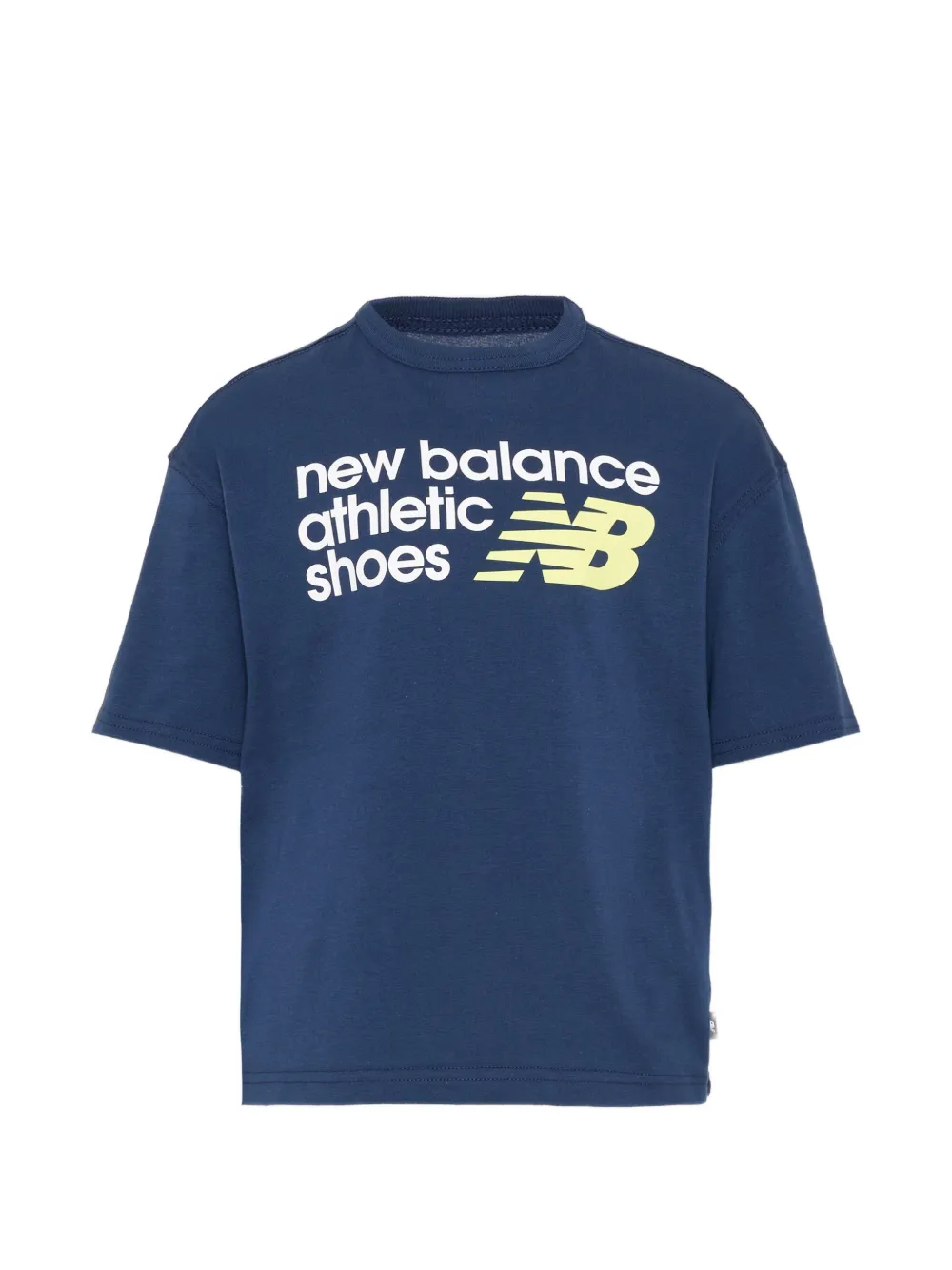 New Balance Kids Katoenen T-shirt met logoprint Blauw