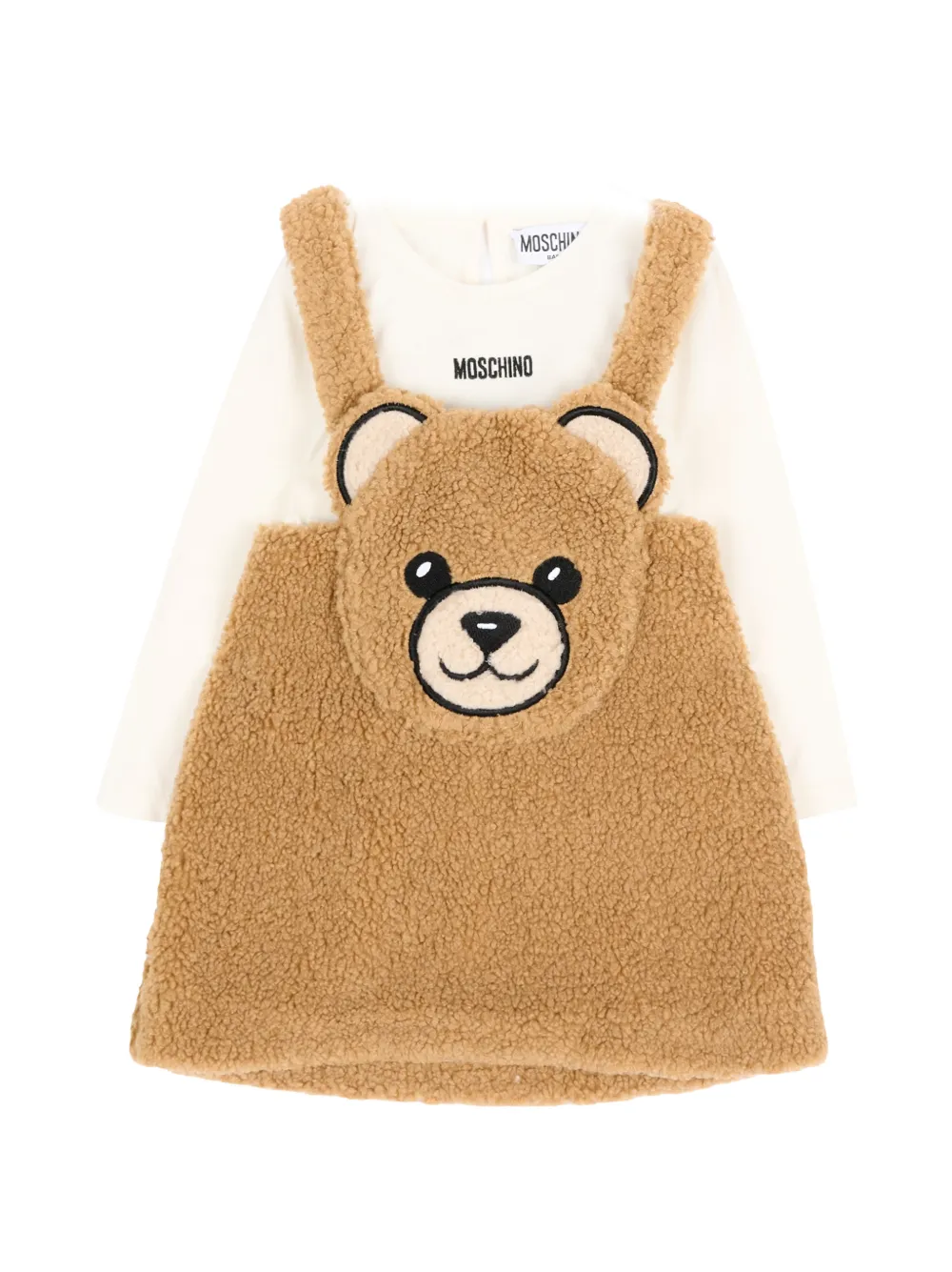 Moschino Kids Teddy Bear jurkset van imitatielammy Bruin