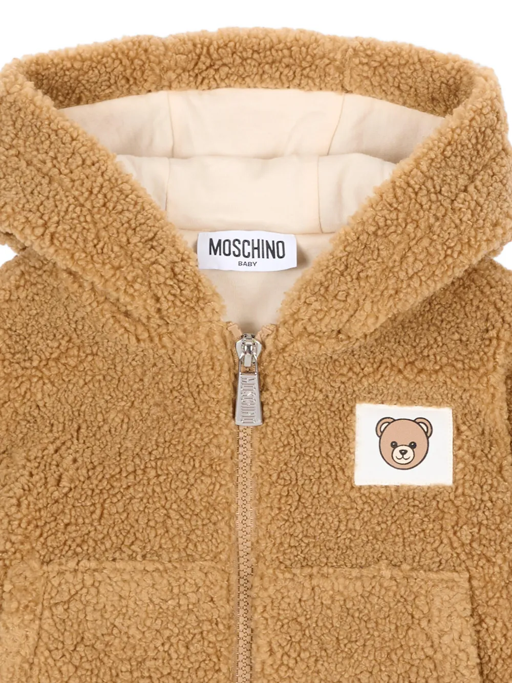 Moschino Kids Teddy Bear jack van imitatiebont Bruin