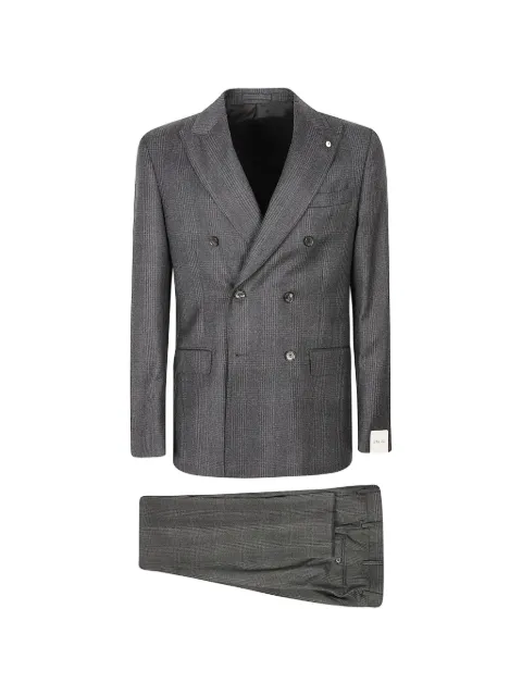 LBM check-pattern double-breasted suit