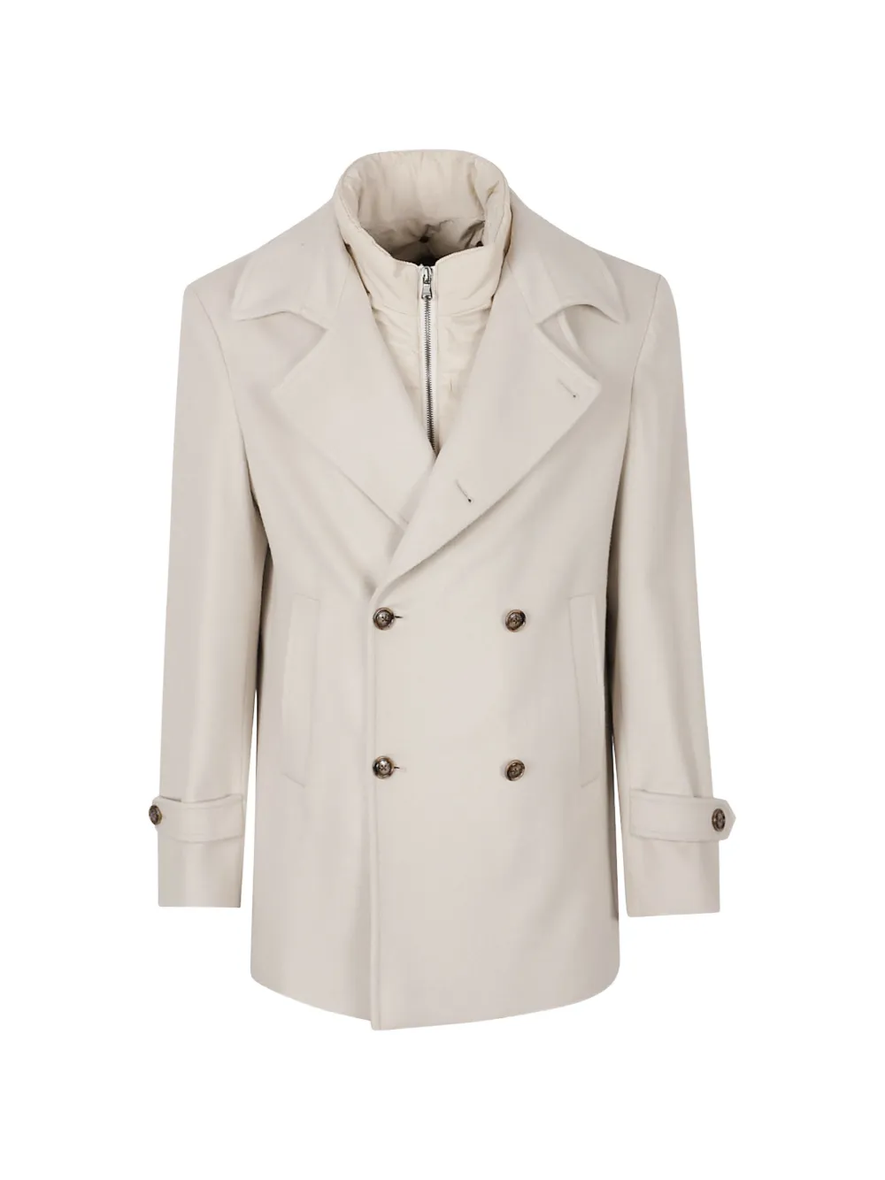 Barba double-breasted layered coat