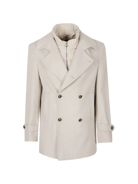 Barba double-breasted layered coat