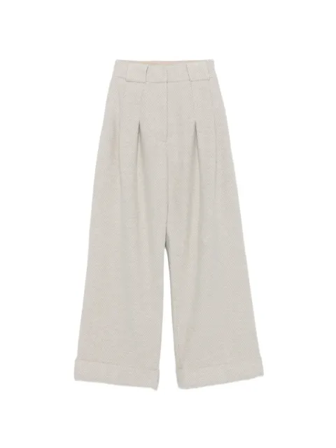 Colombo herringbone pleated trousers