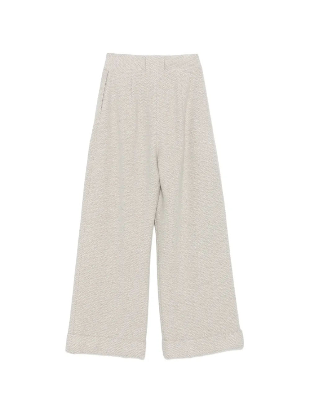 Colombo herringbone pleated trousers Beige