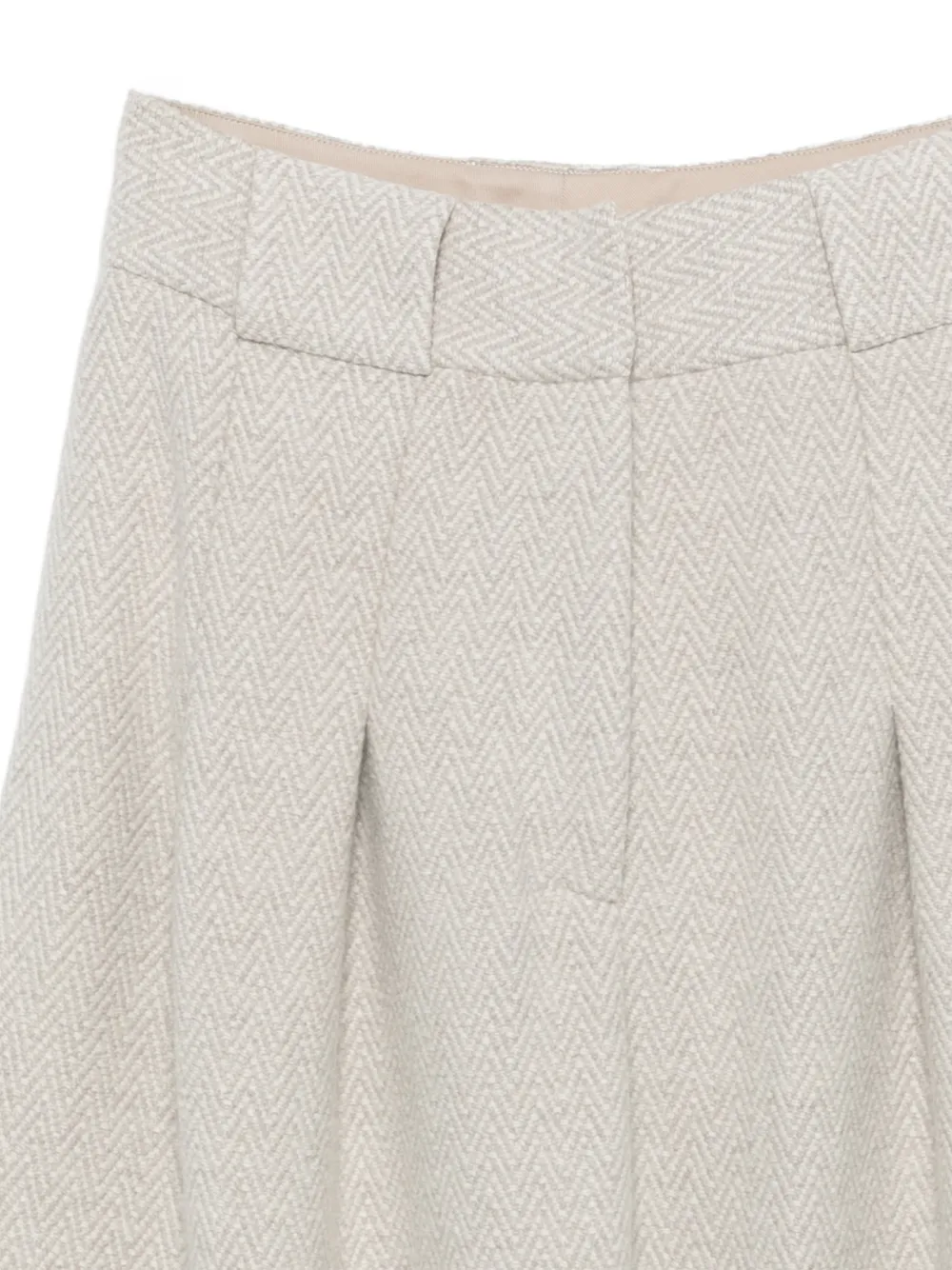 Colombo herringbone pleated trousers Beige