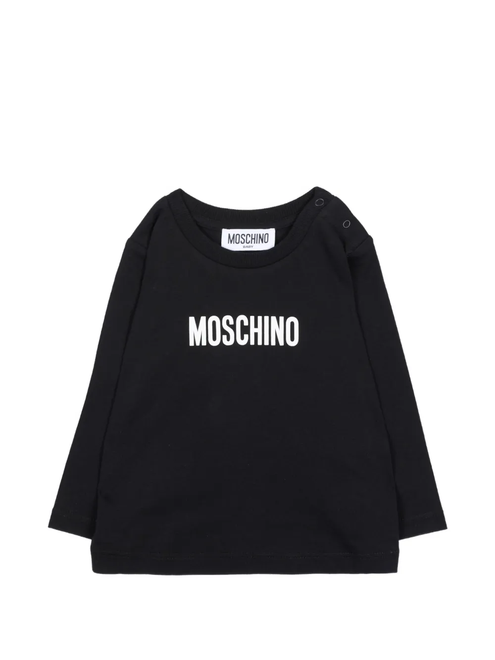 Moschino Kids logo-print long-sleeve T-shirt - Nero