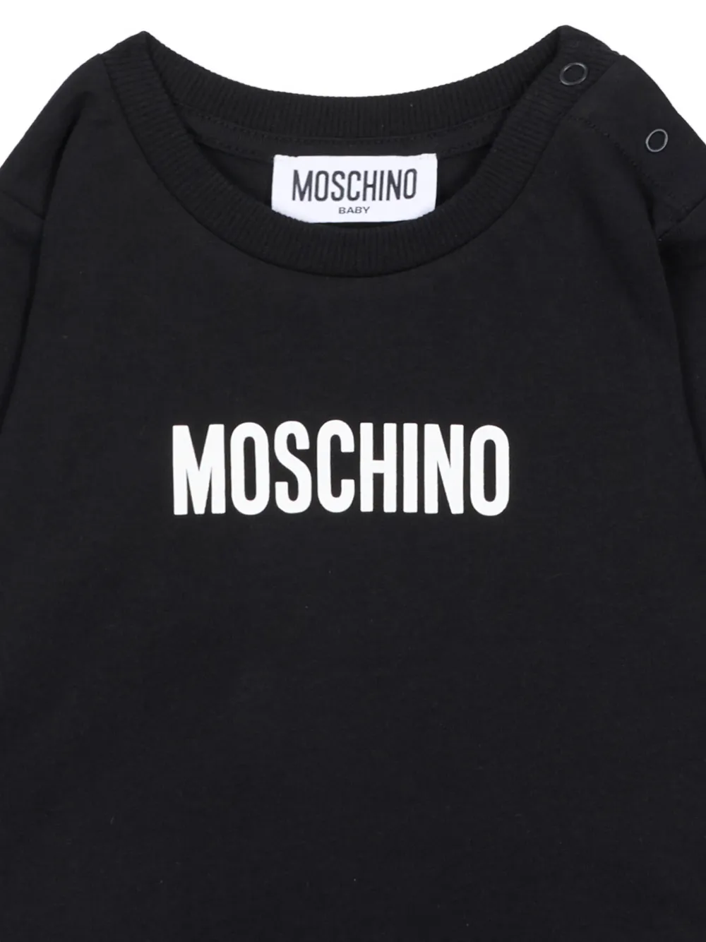 Moschino Kids T-shirt met lange mouwen en logo-print Zwart