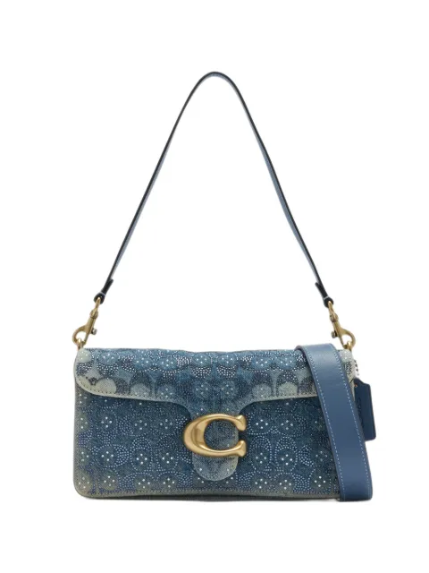 Coach Tabby shoulder bag 26 in regenerative-cotton denim with crystal signature