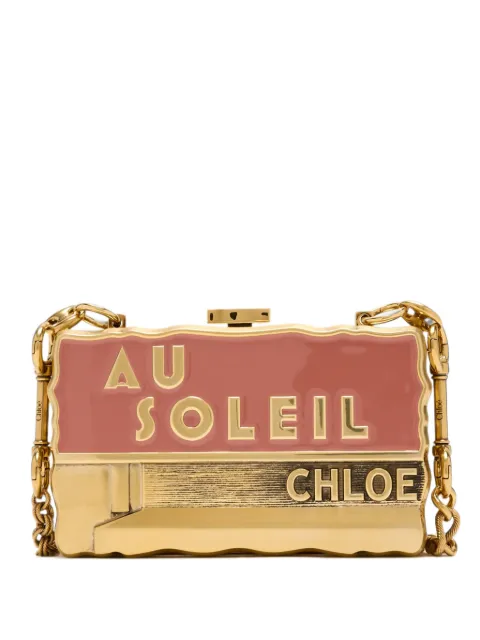 Chloé Soleil minaudière with chain in brass & enamel