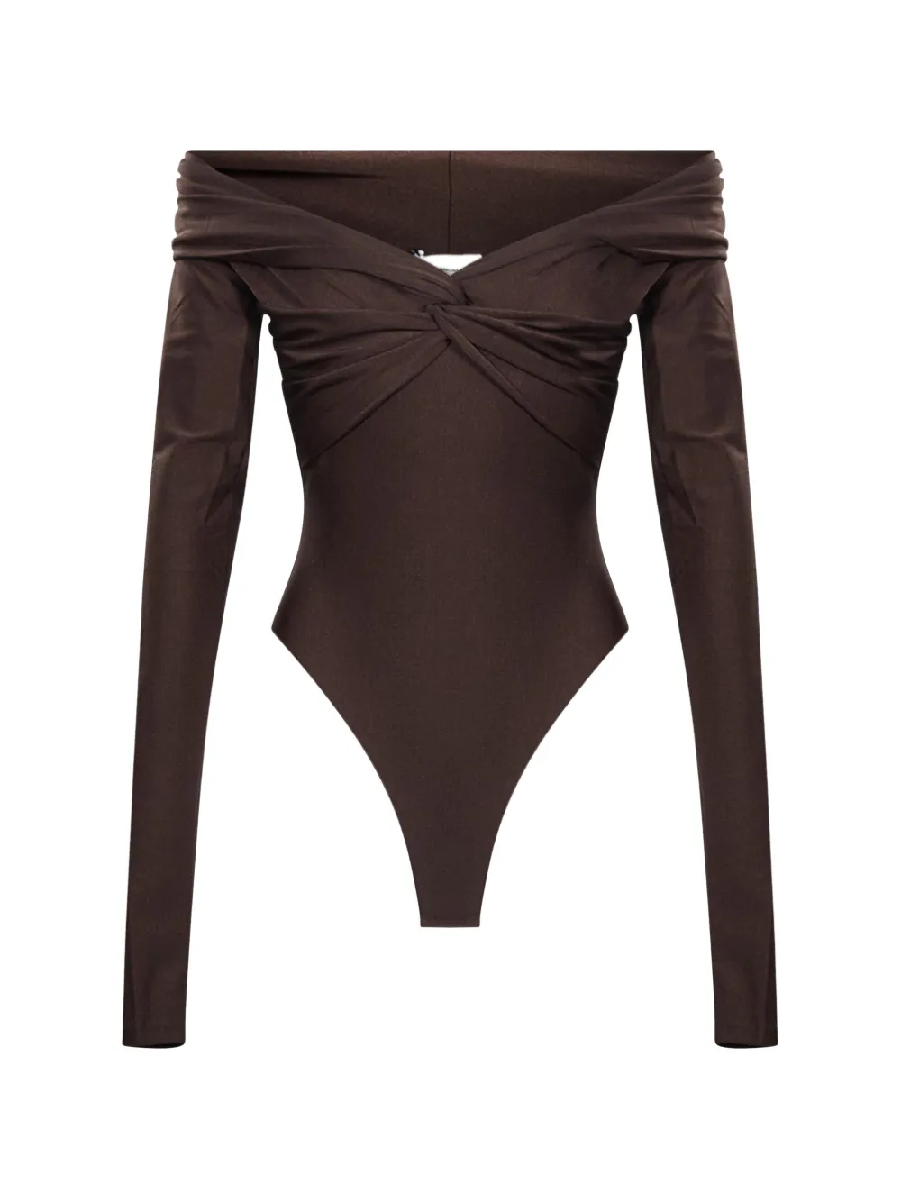THE ANDAMANE body Kendall torsadé à épaules dénudées - Marron THE ANDAMANE body Kendall torsadé à épaules dénudées - Marron