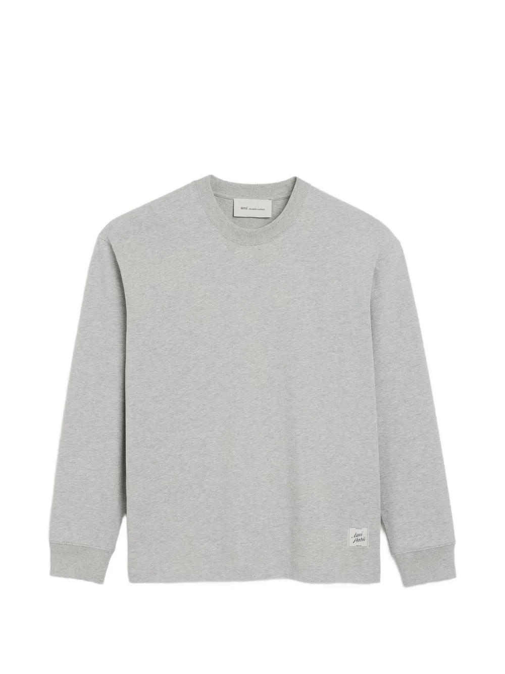 AMI Paris logo-patch crew-neck sweater - Grigio