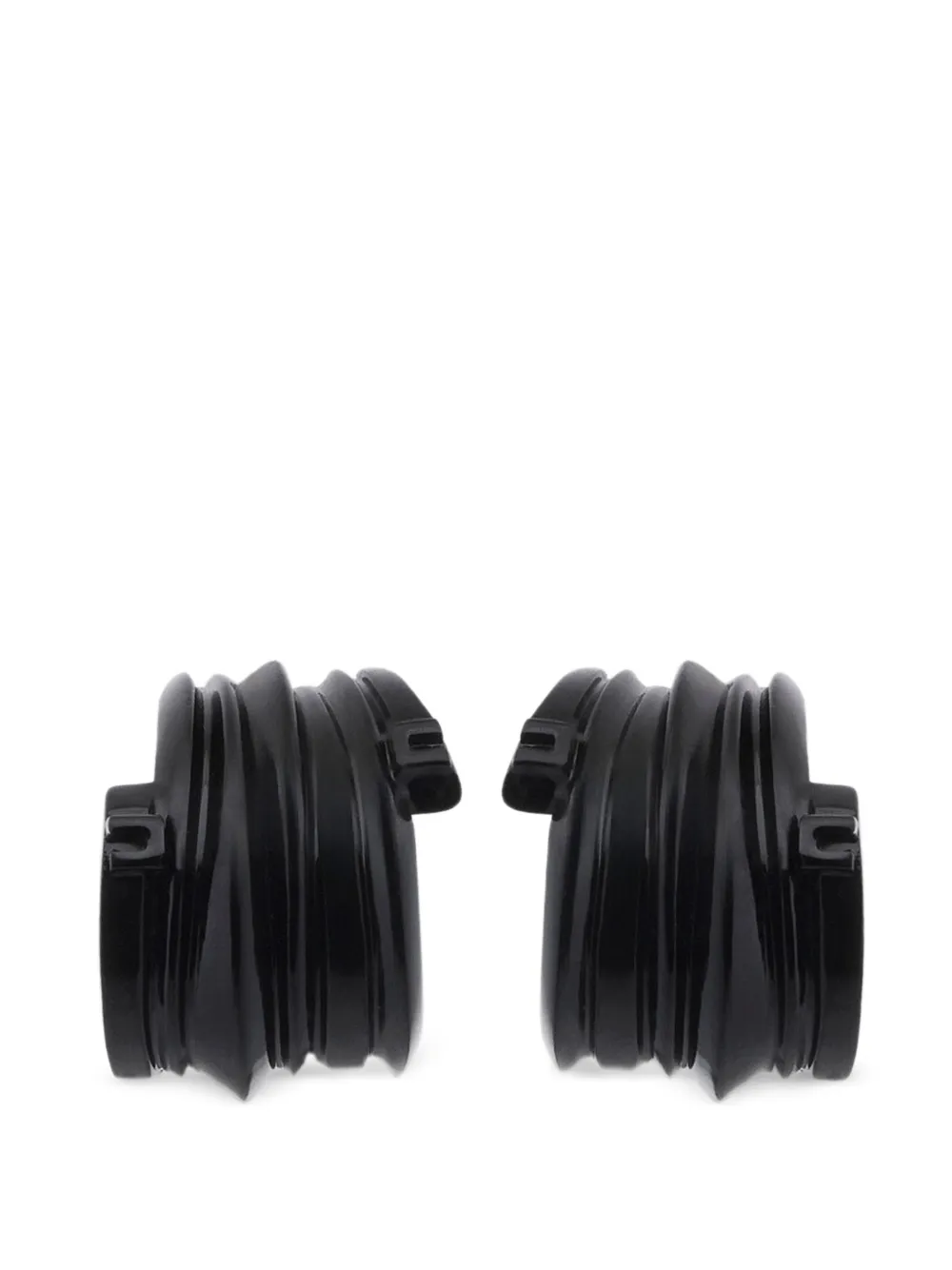 Elisabetta Franchi spiral-design embossed earrings - Schwarz