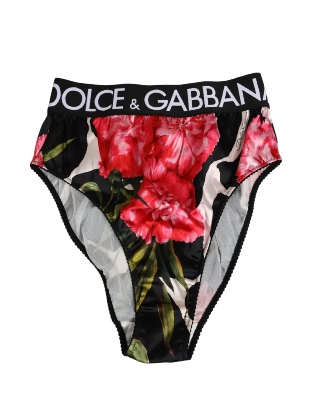 Dolce & Gabbana floral-print logo-waistband briefs - Nero