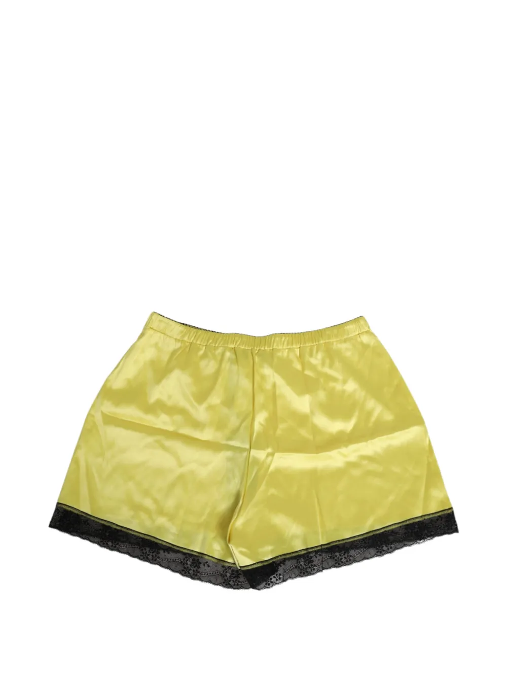 Dolce & Gabbana Zijden-satijnen shorts met kanten afwerking Geel