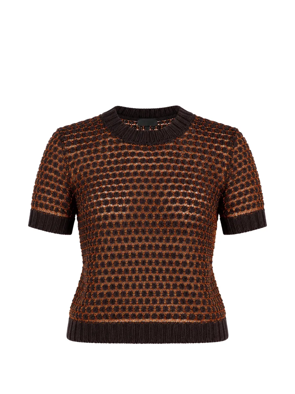 Roberto Collina honeycomb-knit short-sleeve sweater - Marrone