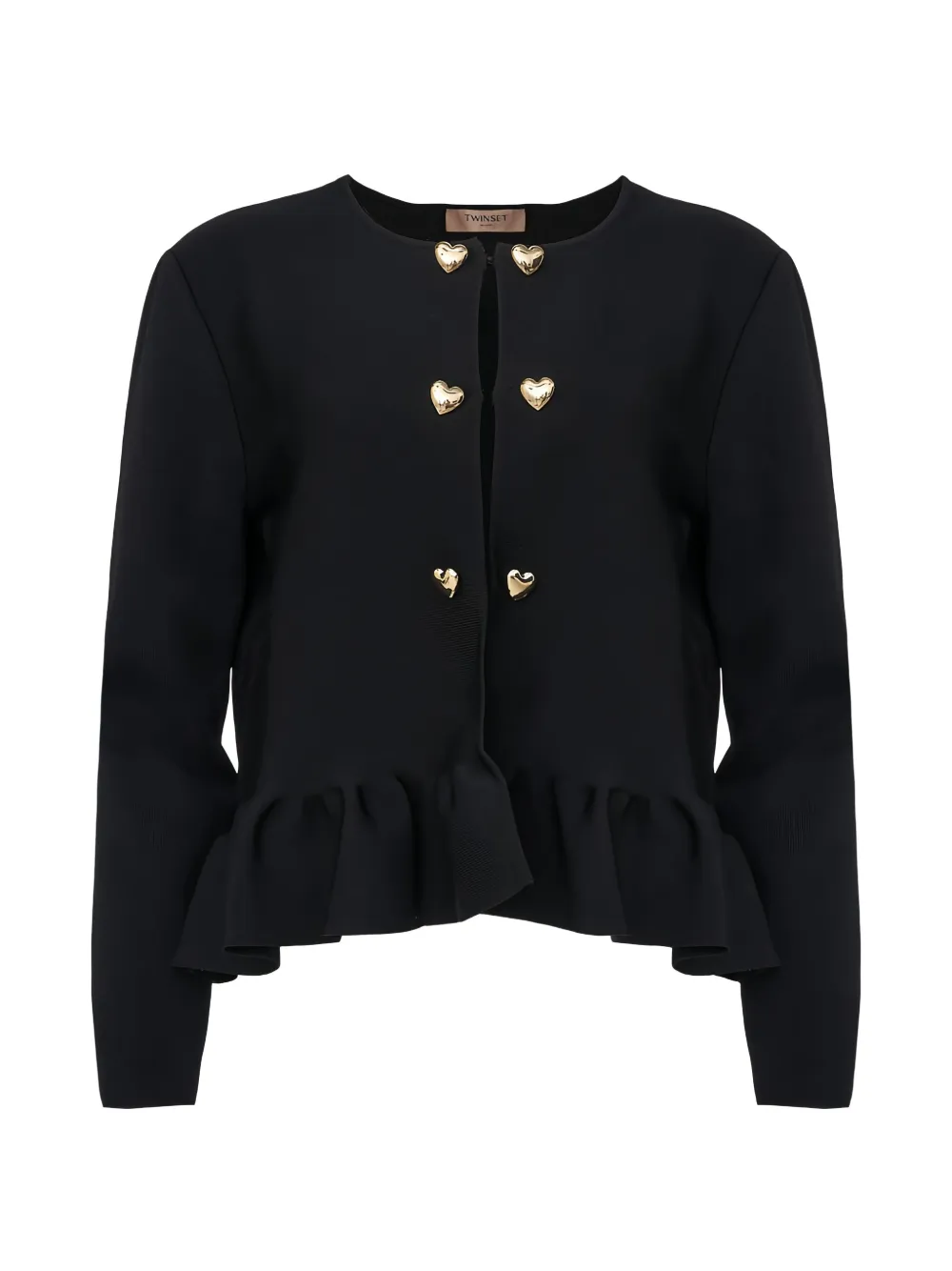 TWINSET heart-hardware peplum cardigan