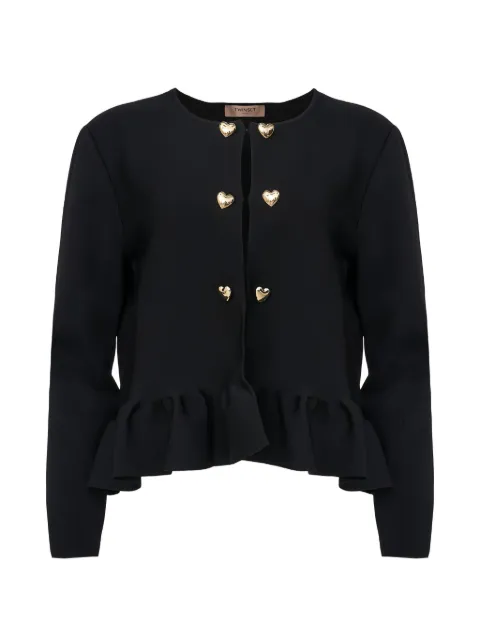 TWINSET peplum-cardigan med hjertehardware