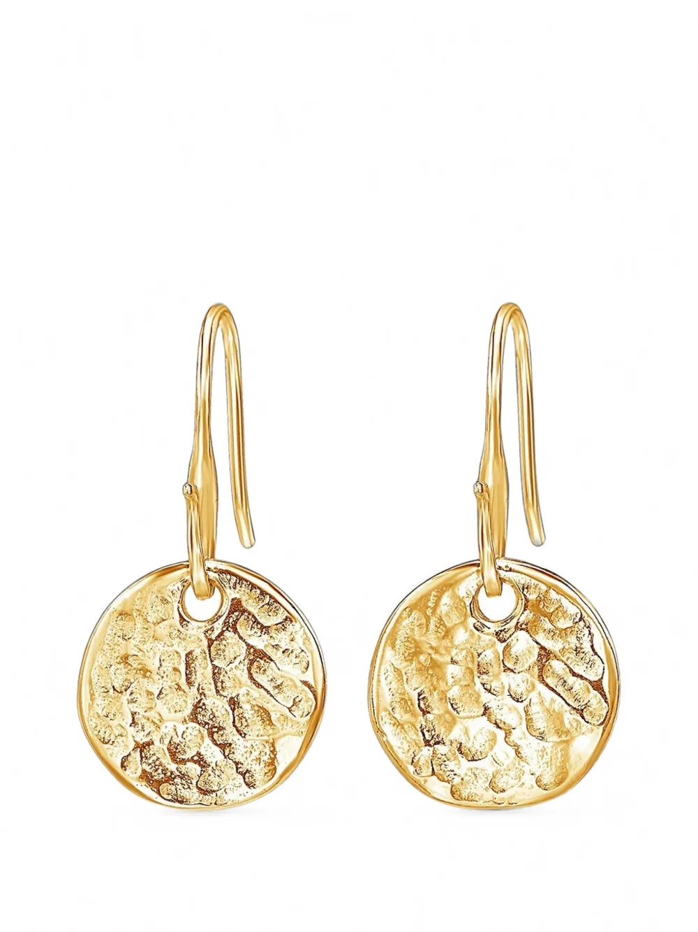 Dower & Hall Nomad Hammered Disc Earrings In Gold