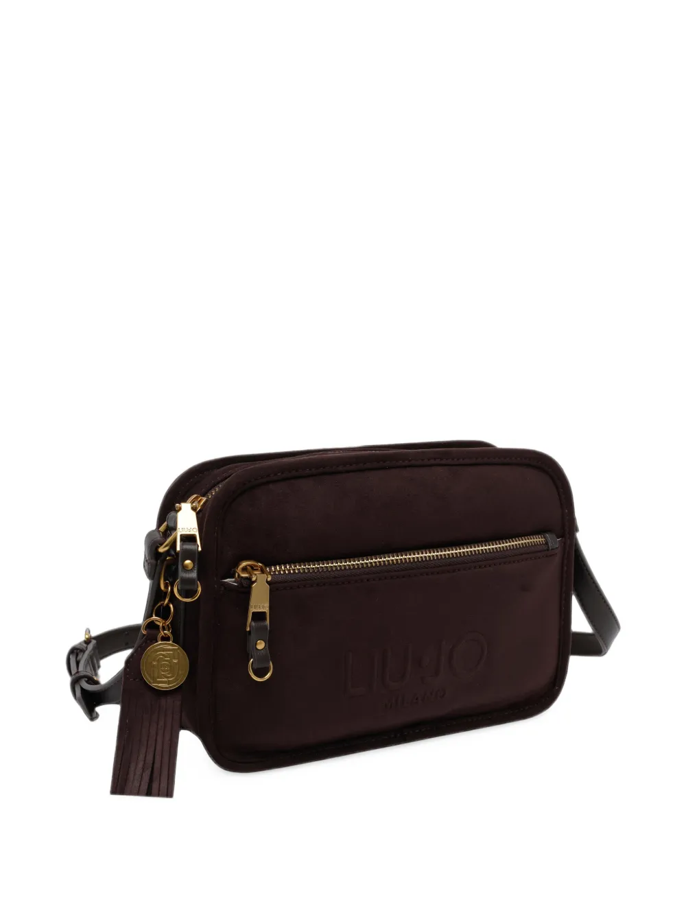 LIU JO logo-embossed tassel cross body bag Bruin