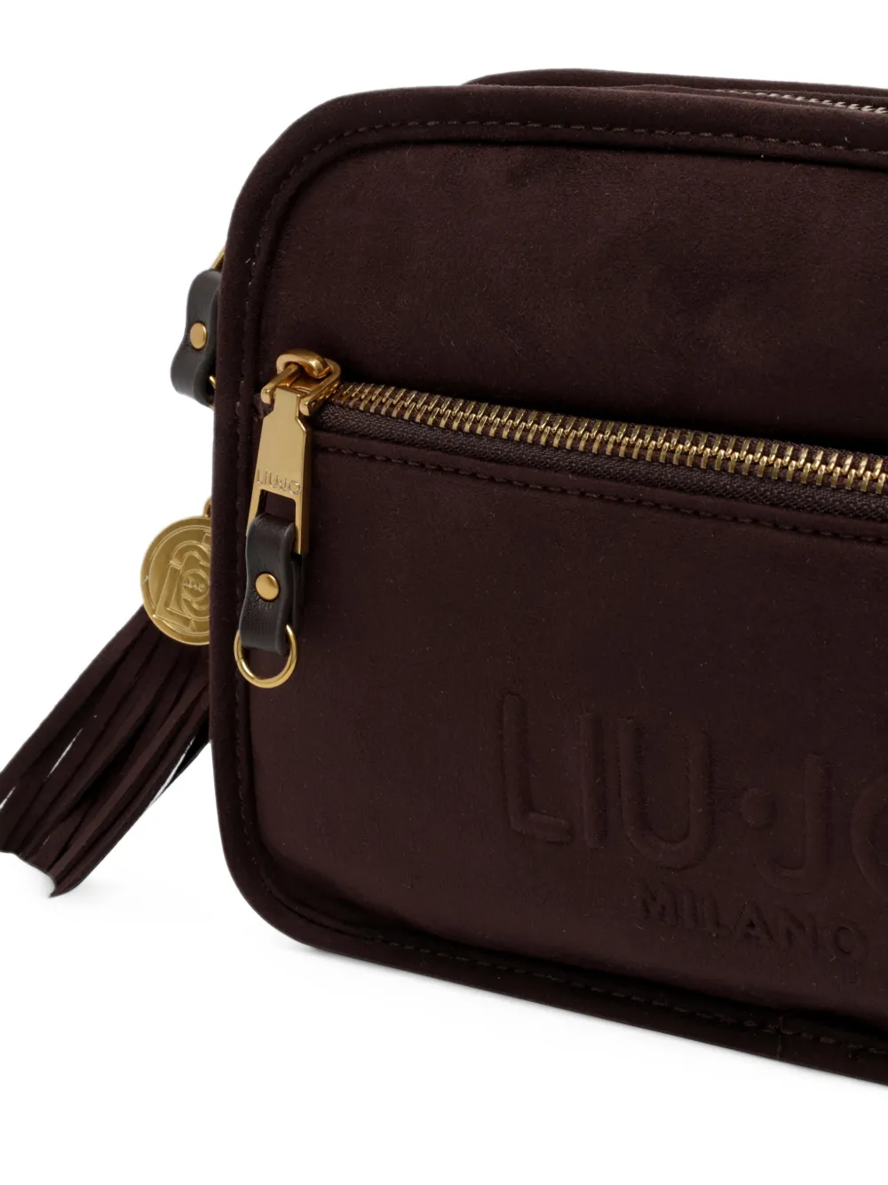 LIU JO logo-embossed tassel cross body bag Bruin