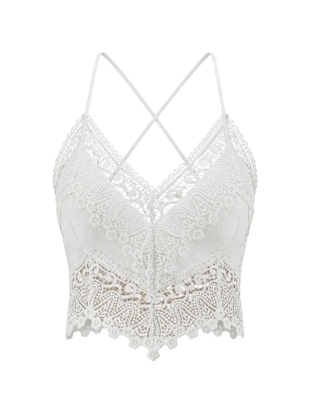 Charo Ruiz Ibiza Blanca guipure lace-trim top