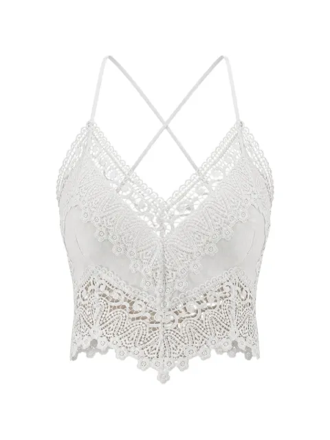 Charo Ruiz Ibiza Blanca guipure lace-trim top