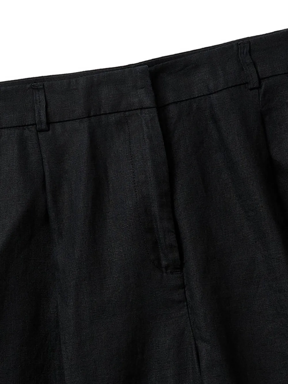 Benetton Geplooide linnen shorts Zwart