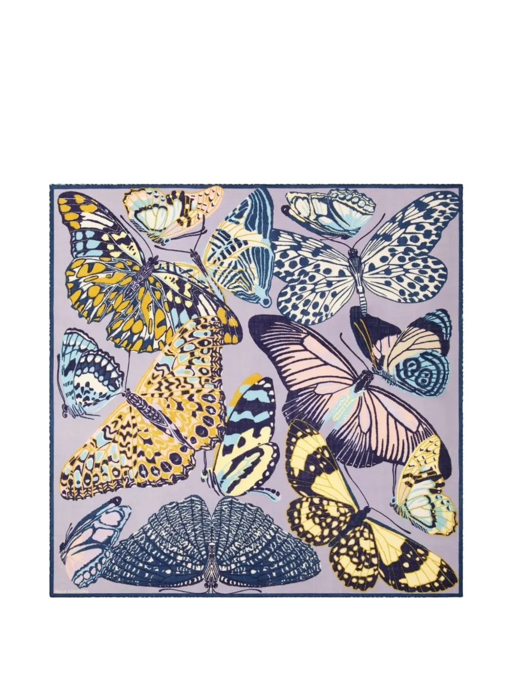 Inoui Editions butterfly-print square scarf - Grigio
