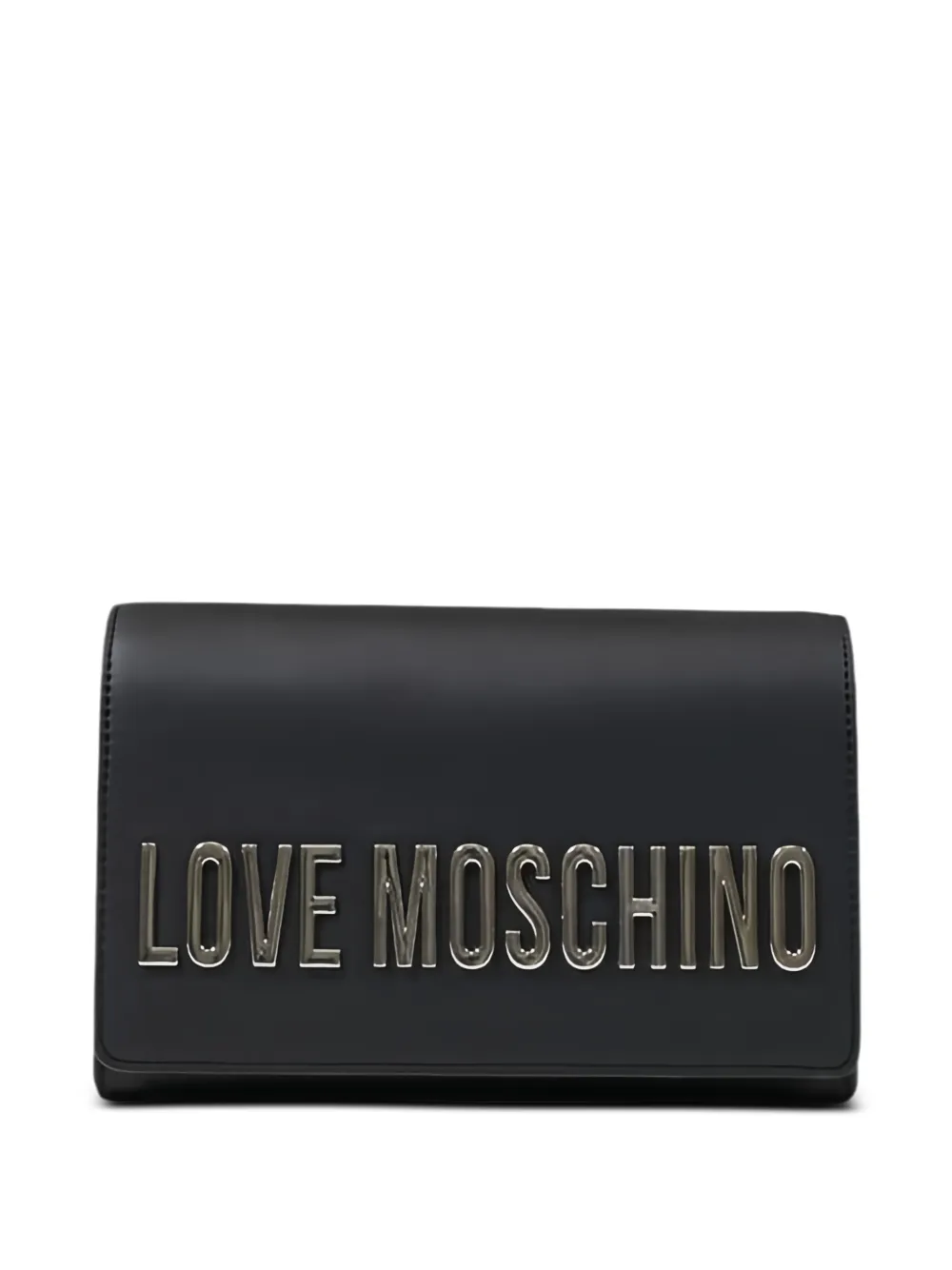Love Moschino logo-plaque clutch bag - Nero